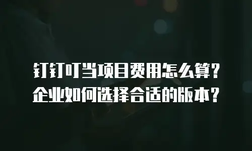 钉钉叮当项目费用怎么算？企业如何选择合适的版本？
