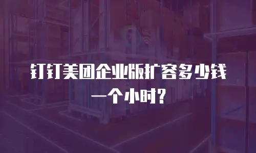 钉钉美团企业版扩容多少钱一个小时？