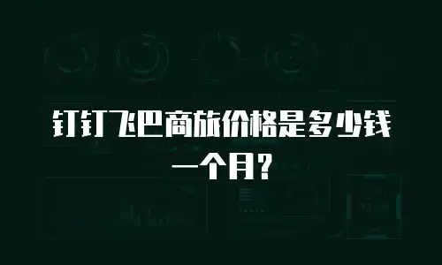 钉钉飞巴商旅价格是多少钱一个月？