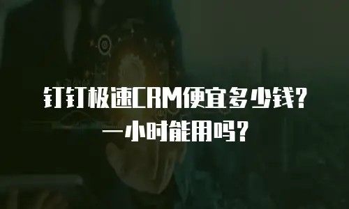 钉钉极速CRM便宜多少钱？一小时能用吗？
