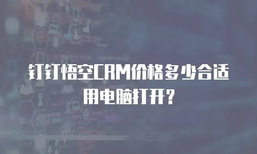 钉钉悟空CRM价格多少合适用电脑打开？