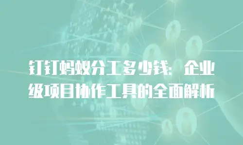 钉钉蚂蚁分工多少钱：企业级项目协作工具的全面解析
