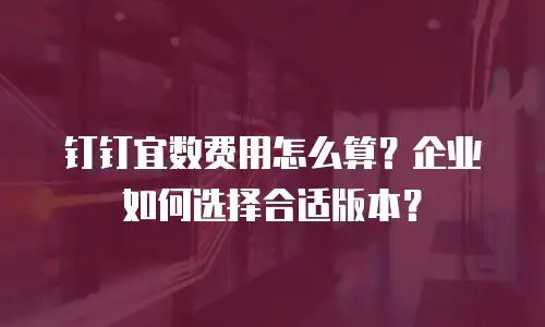 钉钉宜数费用怎么算？企业如何选择合适版本？