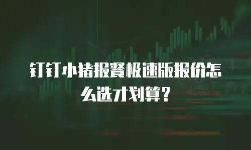 钉钉小猪报餐极速版报价怎么选才划算？