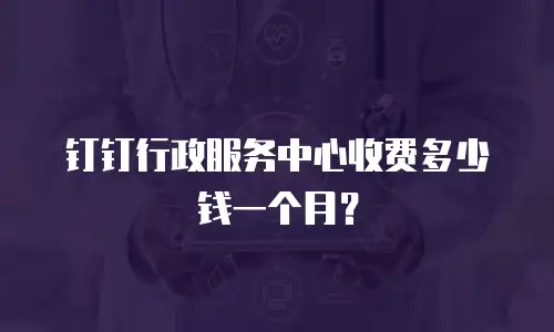 钉钉行政服务中心收费多少钱一个月？