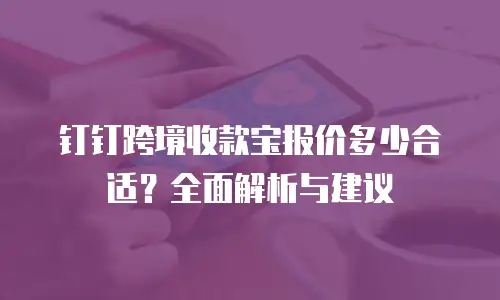 钉钉跨境收款宝报价多少合适？全面解析与建议
