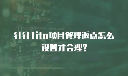 钉钉Tita项目管理返点怎么设置才合理？