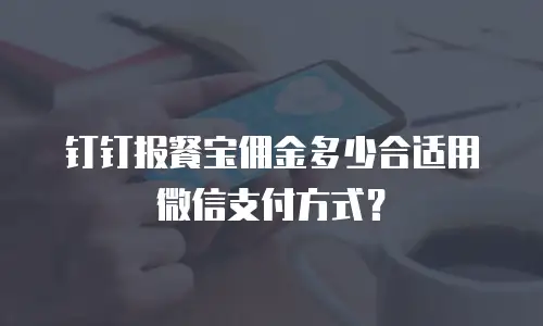 钉钉报餐宝佣金多少合适用微信支付方式？