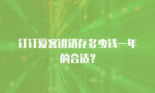 钉钉爱客进销存多少钱一年的合适？
