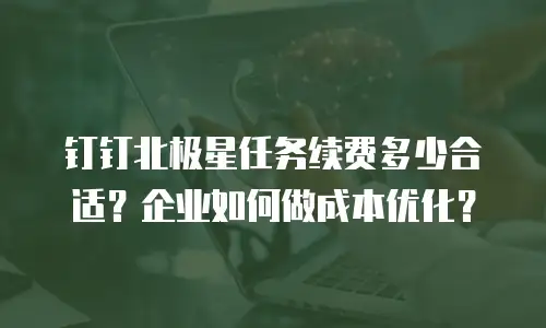 钉钉北极星任务续费多少合适？企业如何做成本优化？
