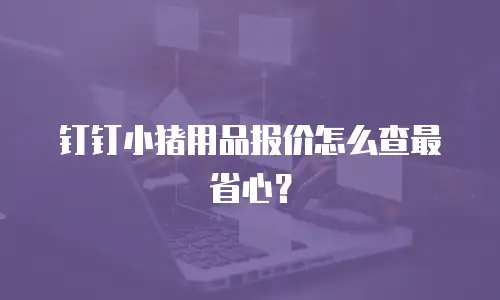 钉钉小猪用品报价怎么查最省心？