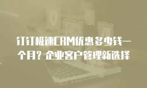 钉钉极速CRM优惠多少钱一个月？企业客户管理新选择