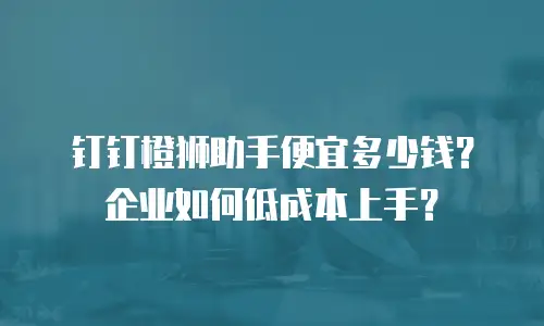 钉钉橙狮助手便宜多少钱？企业如何低成本上手？