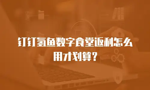 钉钉氢鱼数字食堂返利怎么用才划算？