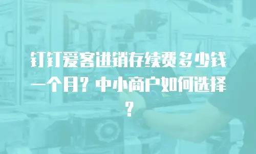 钉钉爱客进销存续费多少钱一个月？中小商户如何选择？