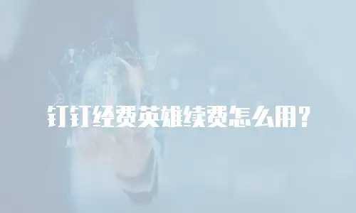 钉钉经费英雄续费怎么用？