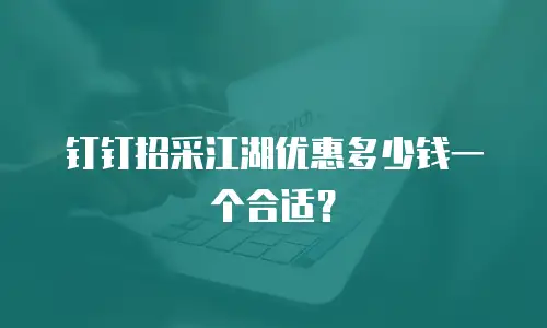 钉钉招采江湖优惠多少钱一个合适？