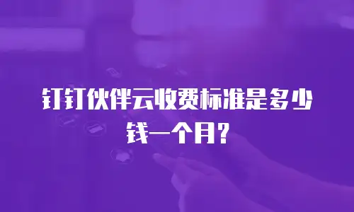 钉钉伙伴云收费标准是多少钱一个月？