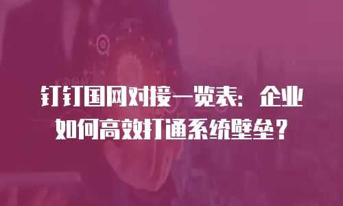 钉钉国网对接一览表：企业如何高效打通系统壁垒？