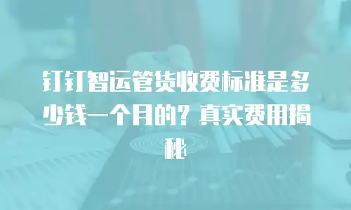 钉钉智运管货收费标准是多少钱一个月的？真实费用揭秘