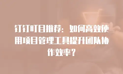钉钉盯目推荐：如何高效使用项目管理工具提升团队协作效率？