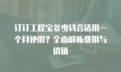 钉钉工程宝多少钱合适用一个月使用？全面解析费用与价值
