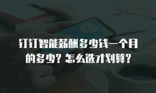 钉钉智能薪酬多少钱一个月的多少？怎么选才划算？