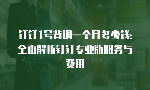 钉钉1号背调一个月多少钱：全面解析钉钉专业版服务与费用