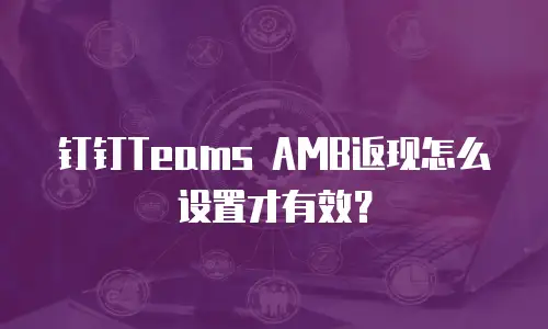钉钉Teams AMB返现怎么设置才有效？