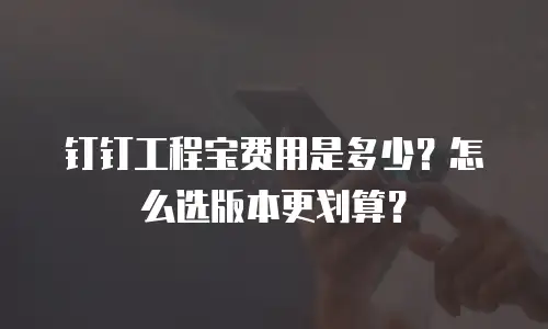 钉钉工程宝费用是多少？怎么选版本更划算？