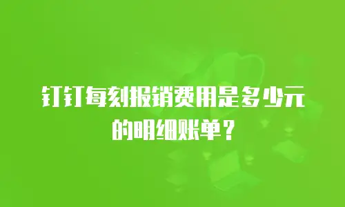 钉钉每刻报销费用是多少元的明细账单？