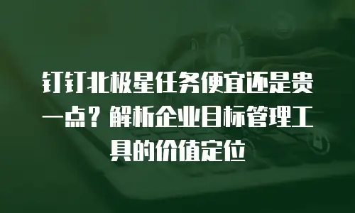 钉钉北极星任务便宜还是贵一点？解析企业目标管理工具的价值定位