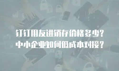 钉钉用友进销存价格多少？中小企业如何低成本对接？