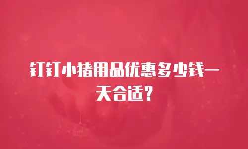 钉钉小猪用品优惠多少钱一天合适？