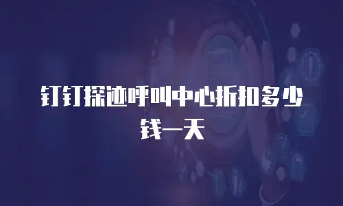 钉钉探迹呼叫中心折扣多少钱一天