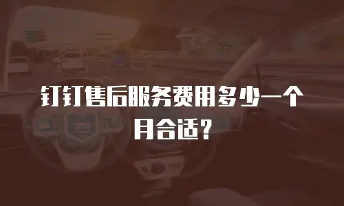 钉钉售后服务费用多少一个月合适？