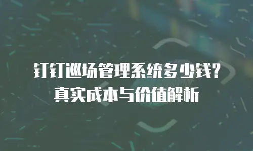 钉钉巡场管理系统多少钱？真实成本与价值解析