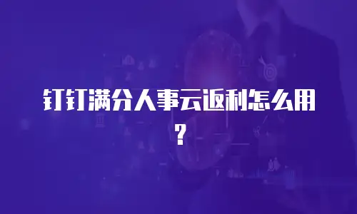 钉钉满分人事云返利怎么用？