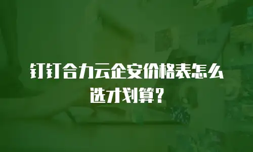 钉钉合力云企安价格表怎么选才划算？