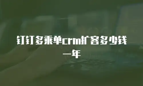 钉钉多乘单crm扩容多少钱一年