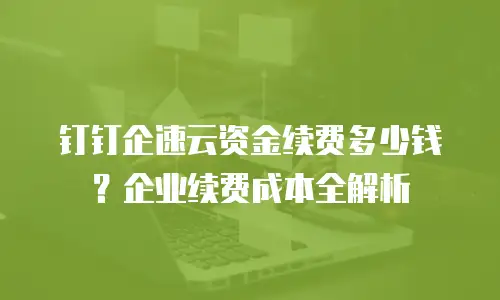 钉钉企速云资金续费多少钱？企业续费成本全解析