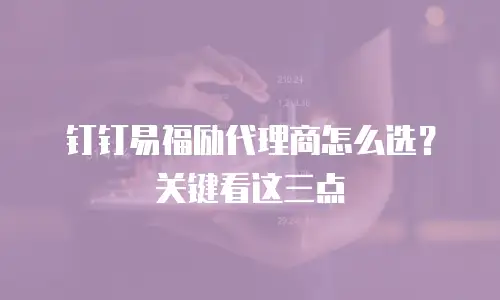 钉钉易福励代理商怎么选？关键看这三点