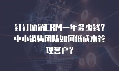 钉钉励销CRM一年多少钱？中小销售团队如何低成本管理客户？