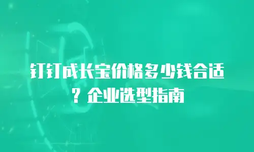 钉钉成长宝价格多少钱合适？企业选型指南