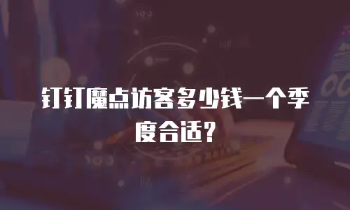 钉钉魔点访客多少钱一个季度合适？