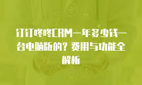 钉钉咚咚CRM一年多少钱一台电脑版的？费用与功能全解析