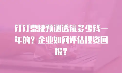 钉钉鼎捷预测透镜多少钱一年的？企业如何评估投资回报？