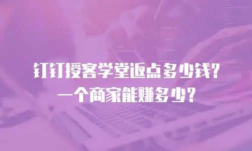 钉钉授客学堂返点多少钱？一个商家能赚多少？