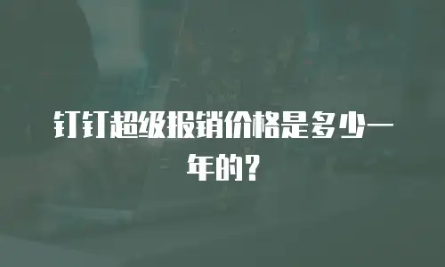 钉钉超级报销价格是多少一年的？