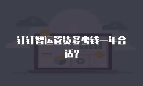 钉钉智运管货多少钱一年合适？